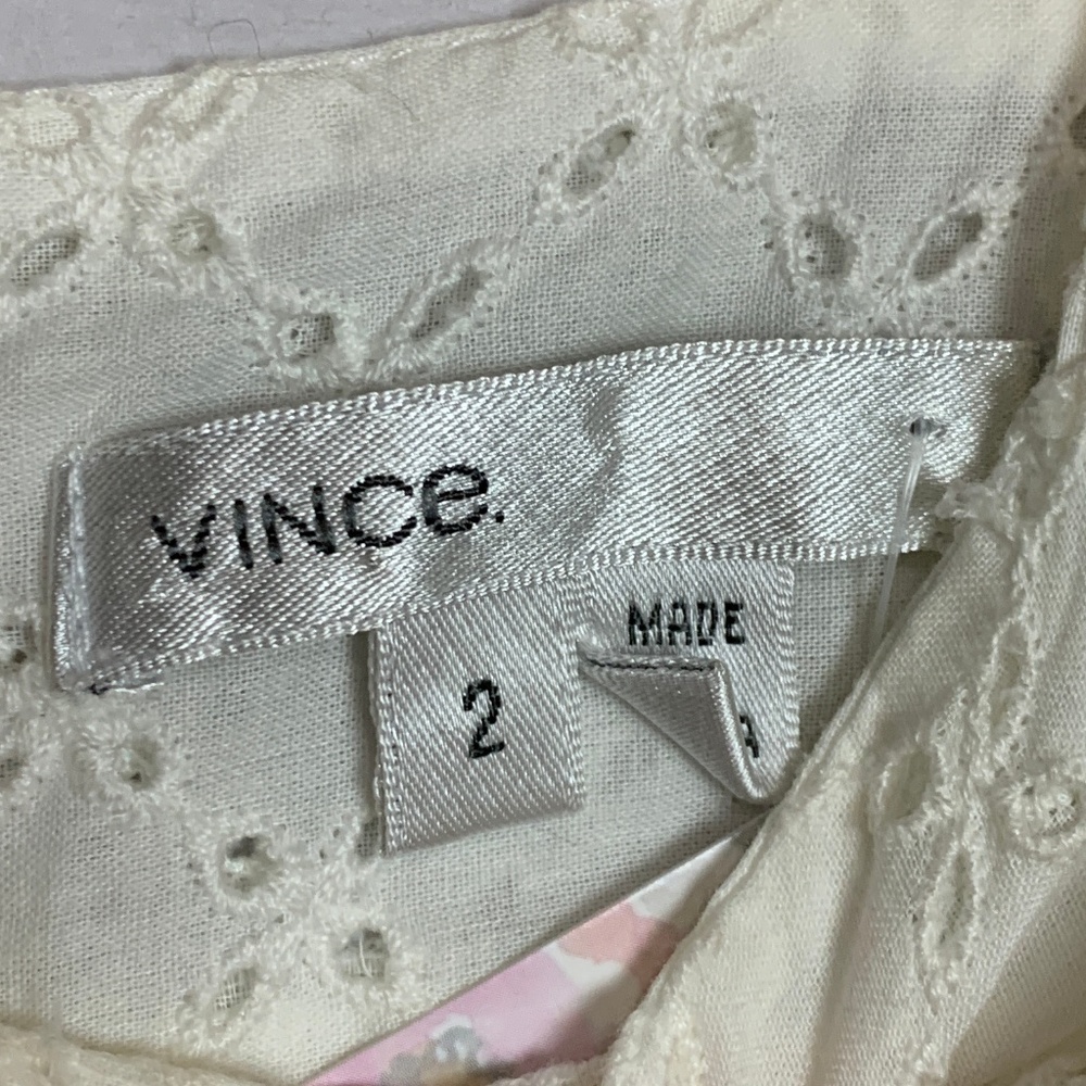 Vince | eyelet cap sleeve mini dress white size 2 - Picture 4 of 7